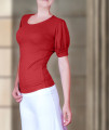 Bluză de damă cu mâneci voluminoase 46201 roșu