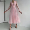Rochie de damă cu tul 2698 roz