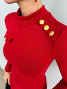 Rochie scurtă de damă din jerse EM1637 roșu