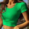 Tricou scurt de damă KX0141 verde