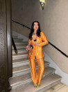 Compleu blazer și pantaloni spectaculoși pentru femei SB9551 portocaliu