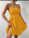 Rochie elastică de damă L8826 galbenă