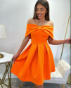 Rochie de damă cu panglică L8870 portocaliu
