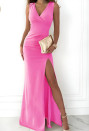 Rochie lungă de damă A1876 roz