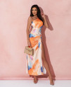 Rochie de damă in culori iridescente L9008 portocaliu