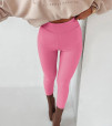 Pantaloni de damă cu talie înaltă YY3888 roz