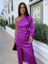 Rochie elegantă de damă cu o manecă E9102 violet
