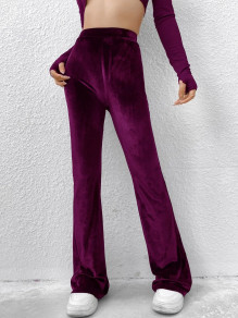Pantaloni de damă din pluș 6888 violet