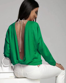 Bluză de damă cu spatele gol 6753 verde