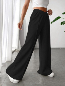 Pantaloni largi de damă cu elastic AR3211 negri