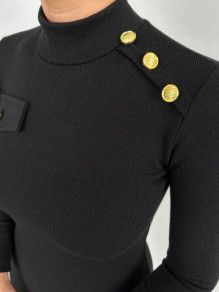 Rochie scurtă de damă din jerse EM1637 negru