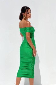 Rochie de damă cu umerii deschiși H5191 verde