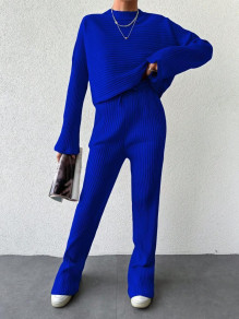 Compleu spectaculos, bluză și pantaloni de damă AR31240 albastru