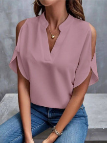Bluză de damă cu umeri goi 87012 roz
