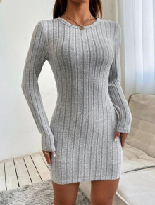 Rochie de damă din tricot J50098 gri