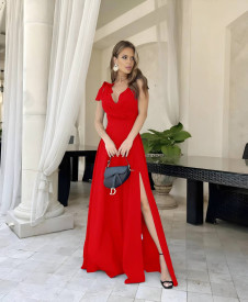 Rochie lungă de damă A1728 roșie