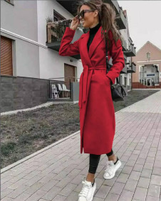 Palton de damă K00150 roșu