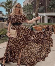 Rochie de damă cu imprimeu leopard H3744
