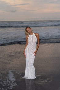 Rochie de damă pentru plajă N1296 albă