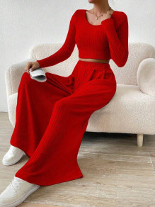 Compleu bluză și pantaloni casual de damă AR3311 roșu