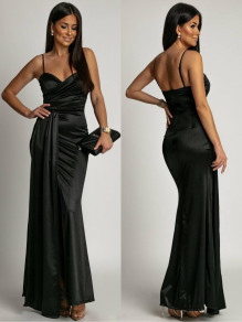 Rochie lungă elegantă de damă K5479 neagră
