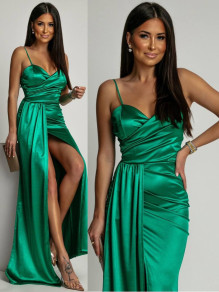 Rochie lungă elegantă de damă K5479 verde