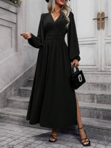 Rochie lungă de damă K6127 negru