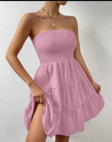 Rochie elastică de damă L8826 roz