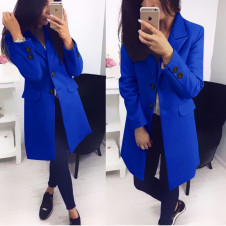 Palton elegant de damă XN6871 albastru
