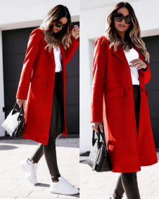 Palton elegant de damă NX5361 roșu
