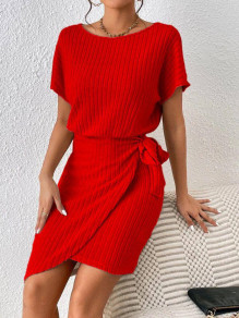 Rochie de damă din tricot AR0001 roșu