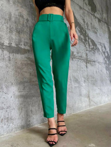 Pantaloni de damă cu centură K6601 verde