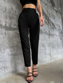Pantaloni de damă cu centură K6601 negru