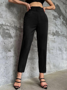 Pantaloni de damă cu centură K6601 negru