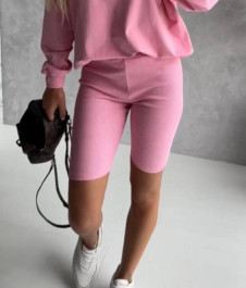 Pantaloni scurti elastici de damă P5520 roz