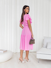 Rochie de damă, lungă până la genunchi, A1743 roz