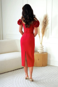 Rochie elegantă de damă H4607 roșie