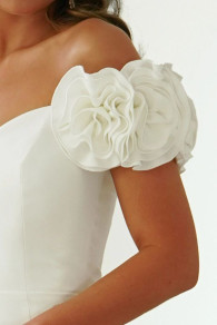 Rochie elegantă de damă H4607 albă