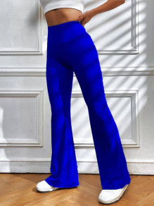 Pantaloni largi din tricot pentru femei AR1208 albastru