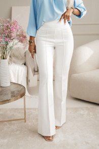 Pantaloni eleganti de damă K5678 alb