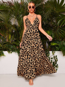 Rochie de damă cu imprimeu leopard T7836