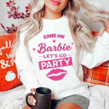 Bluză de damă cu imprimeu Barbie AR3116 albă