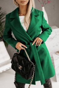 Palton de damă cu curea K1057 verde