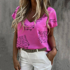 Bluză de damă cu imprimeu 60013 roz