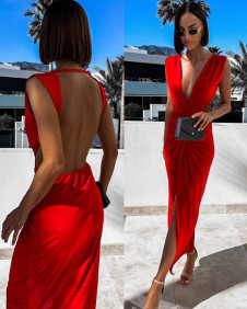 Rochie de damă cu împletire LT5997 roșu