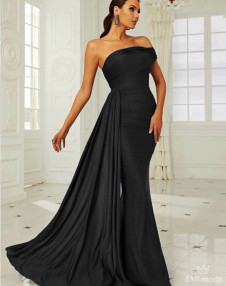 Rochie lungă ,elegantă de damă 24092 neagră