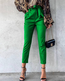 Pantaloni de damă cu talie înaltă K201201 verde