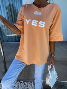 Tricou oversize de damă DA/NU P5691 portocaliu