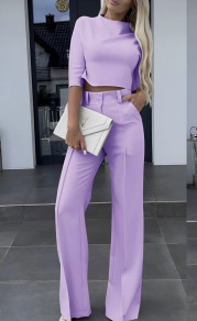 Compleu bluză și pantaloni de damă A1270 violet deschis