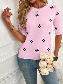 Bluză de damă din tricot 7777008 roz